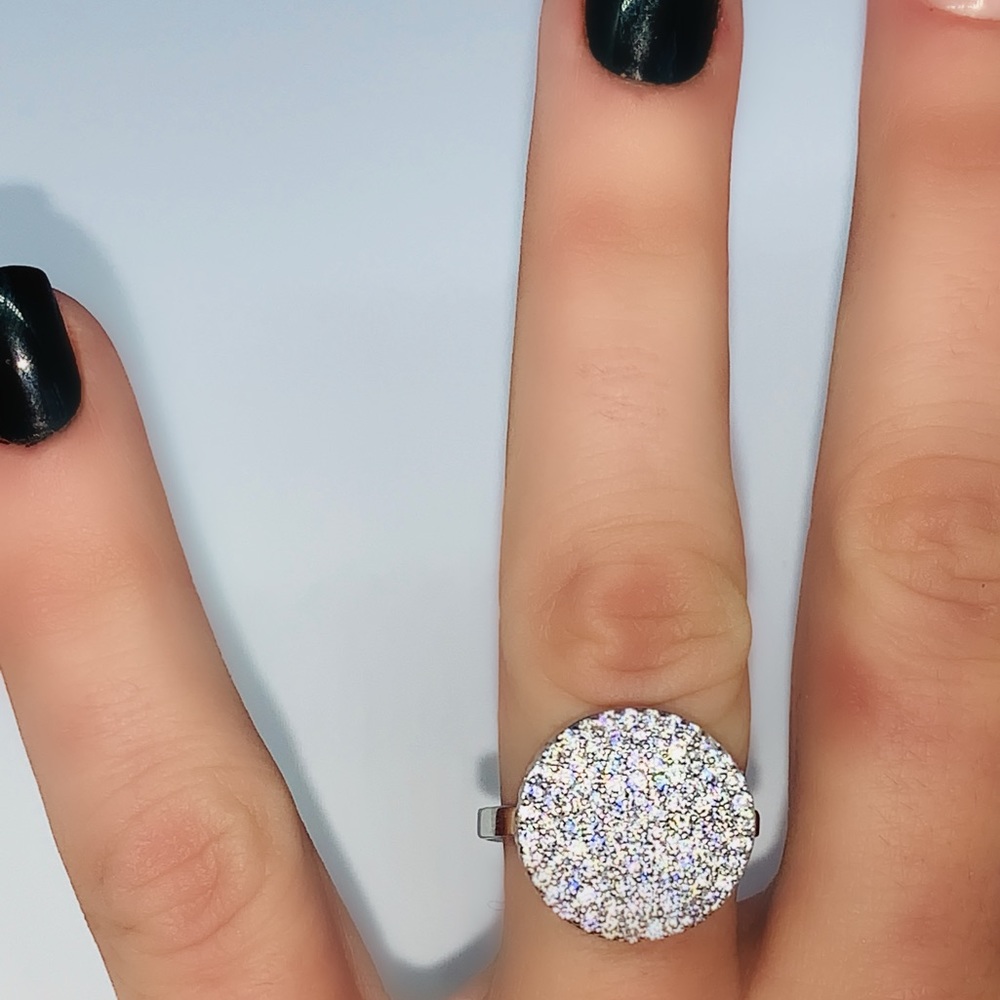 🆕PP AAA Pave 16mm Round Open Fit Ring Size 6-9